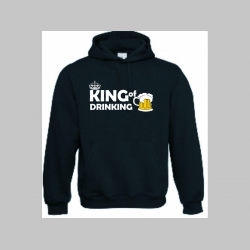 King of Drinking mikina s kapucou stiahnutelnou šnúrkami a klokankovým vreckom vpredu 